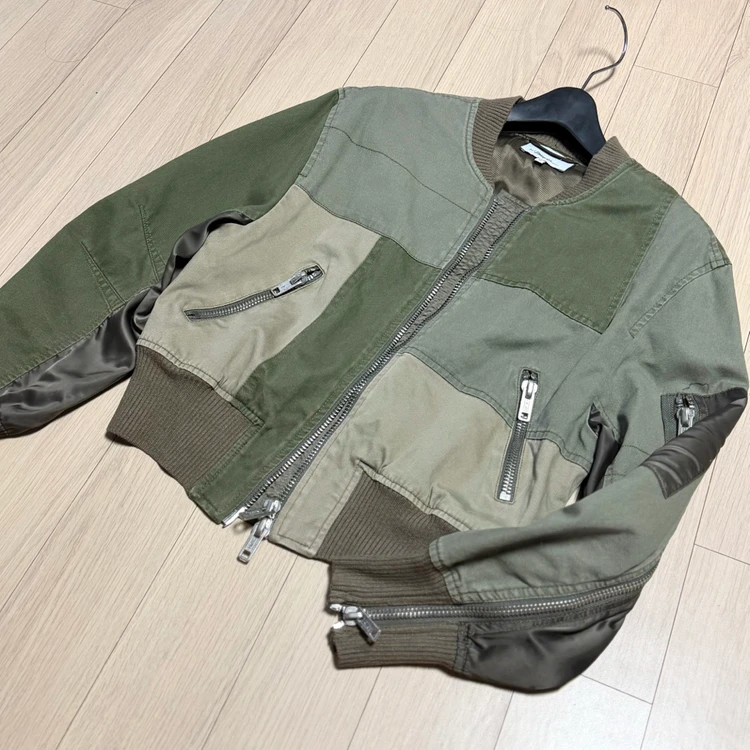 3.1 Phillip Lim <정가 90만원대> 패치워크 봄버 자켓 3.1 필립림 밀리터리 항공 점퍼 카키 국방색 이미지