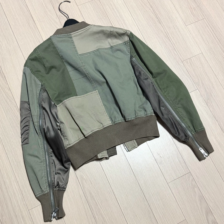 3.1 Phillip Lim <정가 90만원대> 패치워크 봄버 자켓 3.1 필립림 밀리터리 항공 점퍼 카키 국방색 이미지