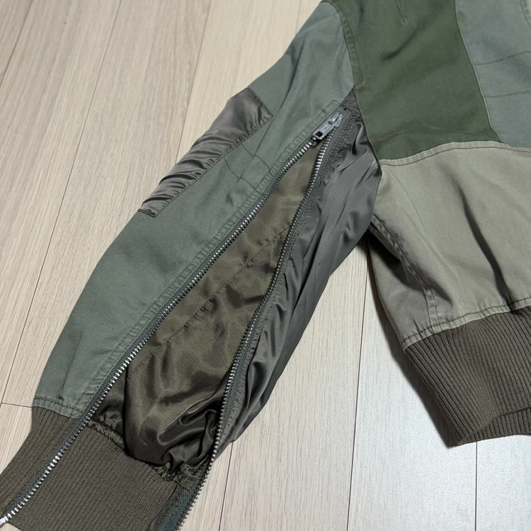 3.1 Phillip Lim <정가 90만원대> 패치워크 봄버 자켓 3.1 필립림 밀리터리 항공 점퍼 카키 국방색 이미지