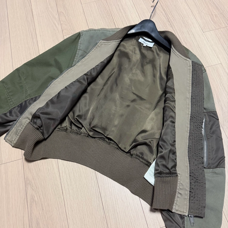 3.1 Phillip Lim <정가 90만원대> 패치워크 봄버 자켓 3.1 필립림 밀리터리 항공 점퍼 카키 국방색 이미지