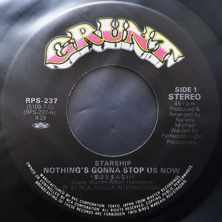 스타쉽 STARSHIP NOTHING'S GONNA STOP US NOW 7인치 EP 일본반 이미지