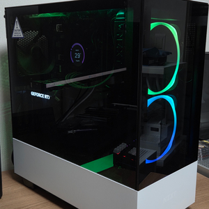 라이젠 9700x / rtx4060ti nzxt 화이트pc 컴퓨터 이미지