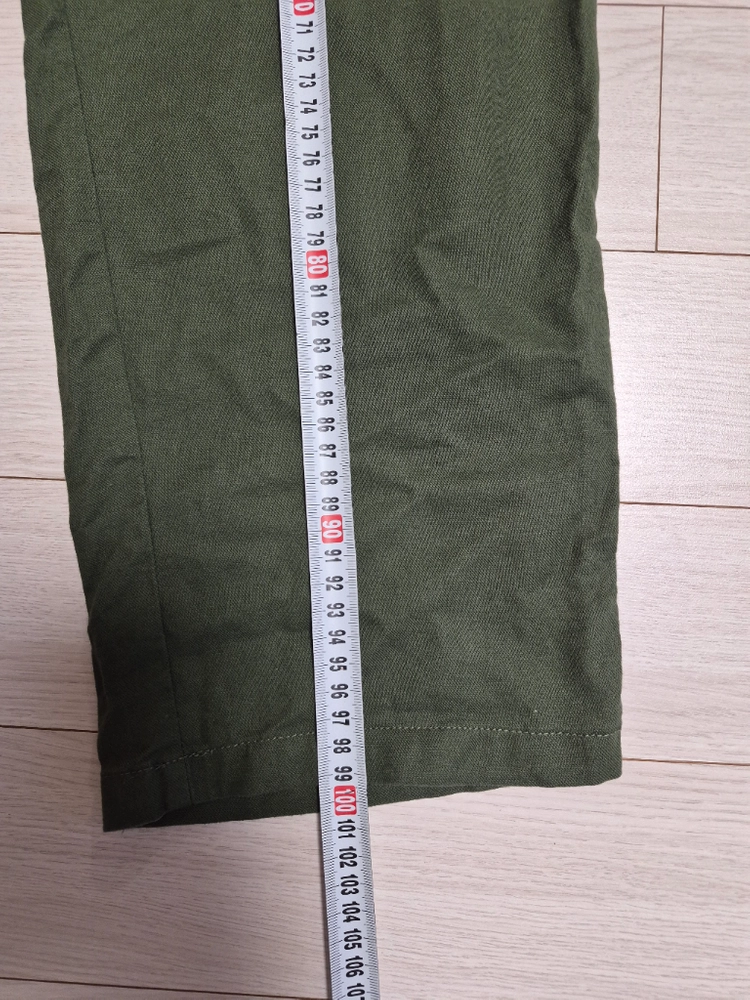 자라 카키 면 밴딩 팬츠 사이즈32L 이미지