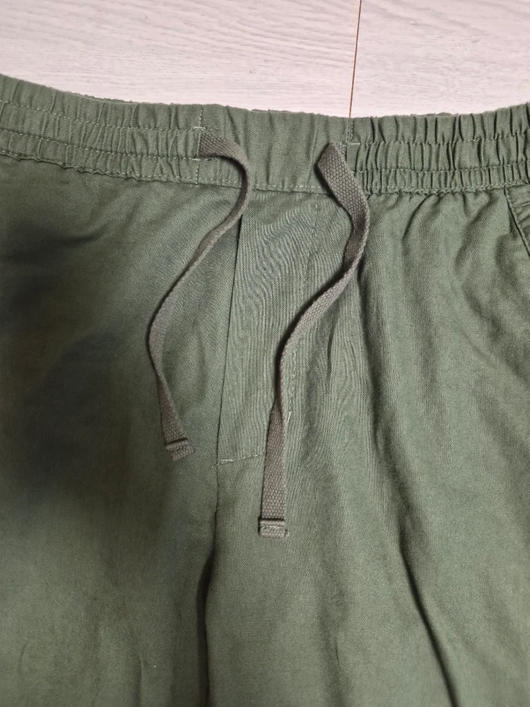 자라 카키 면 밴딩 팬츠 사이즈32L 이미지