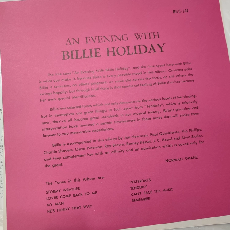 Billie Holiday (빌리홀리데이) - Billie Holiday On Verve 1946-1959 (LP 이미지