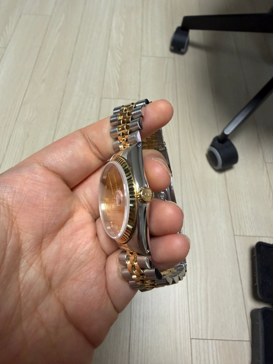 ROLEX 롤렉스 16233 오이스터퍼페츄얼 데이저스트 옐로골드 콤비 18K시계 36mm 샴페인 텐포인트 다이아몬드 이미지