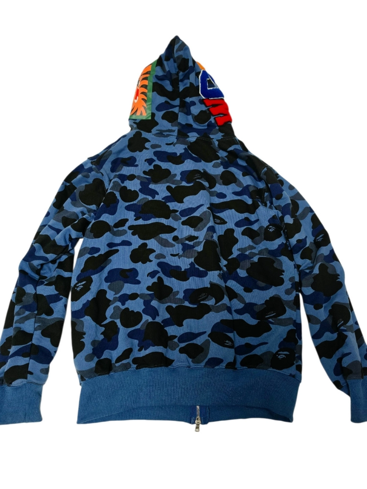 베이프 컬러 카모 샤크 풀집업 후드 블루 XL (002ZPI731901C) 이미지