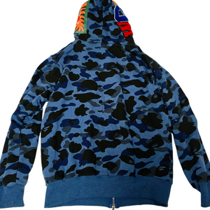베이프 컬러 카모 샤크 풀집업 후드 블루 XL (002ZPI731901C) 이미지