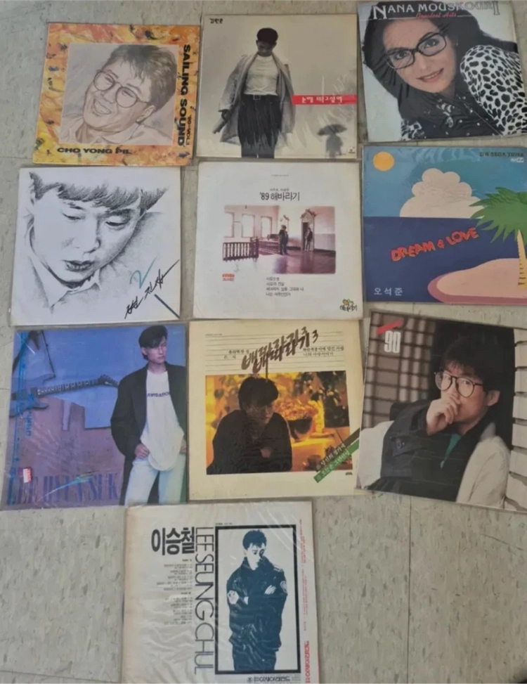조용필 눈동자 오석준 이승철 추억의 LP 레코드 10장 일괄판매 카페 레코드 엘피판 카페용품 카페소품조용필 이미지