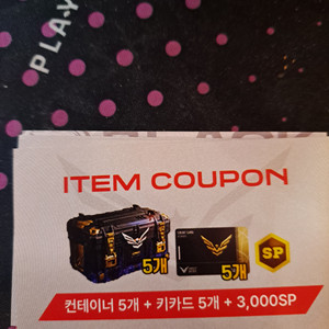 서든어택 챔스 쿠폰팝니다.3000sp 컨테이너5개+키카드5개 이미지