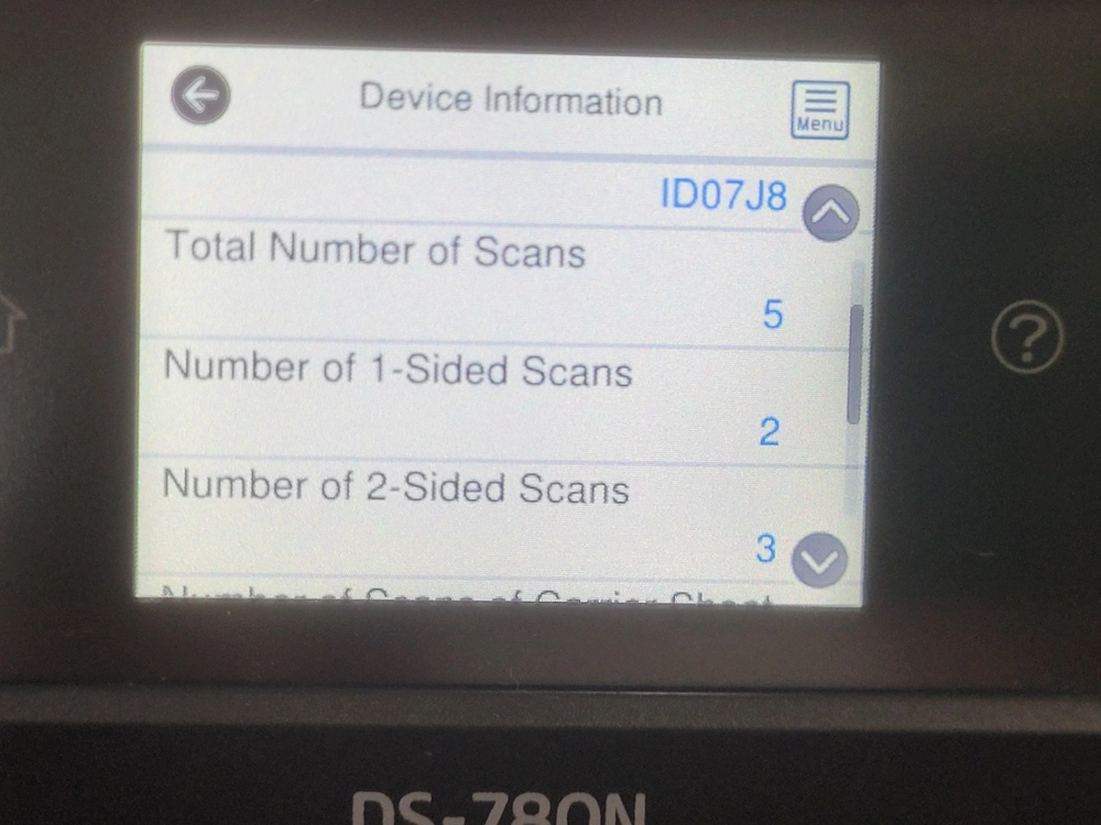 엡손 고속 스캐너 DS-780n 5회 스캔 제품 이미지