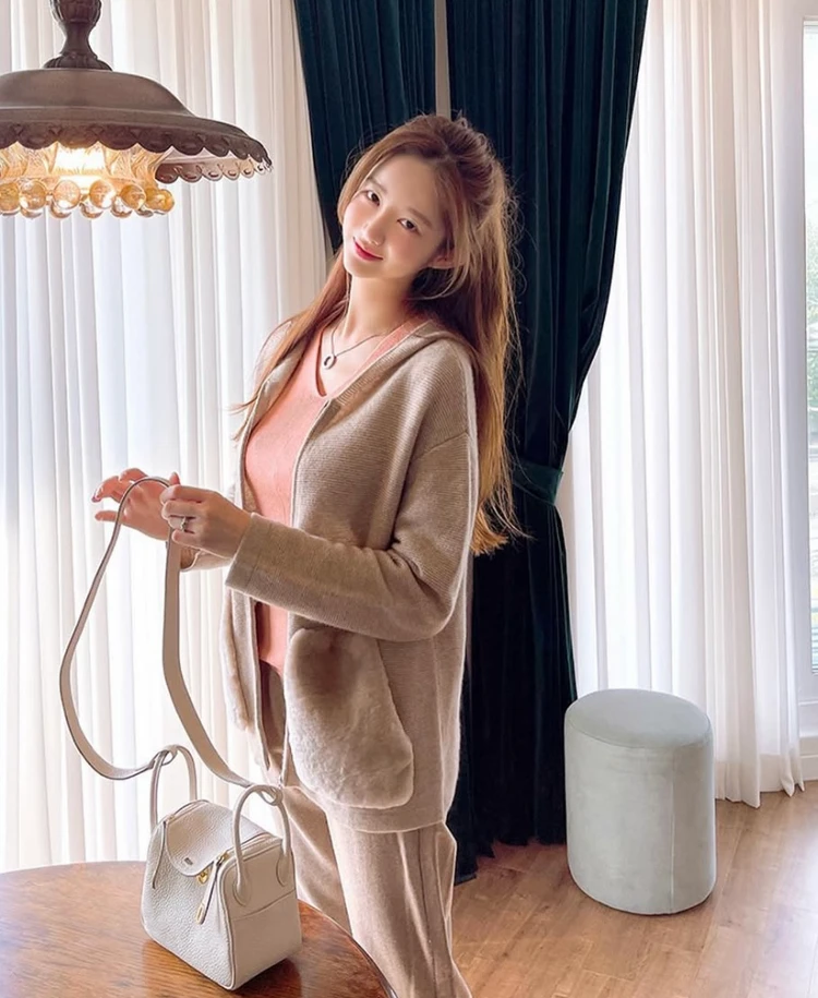 헤이에스 캐시미어 100 렉스퍼후드집업 이미지