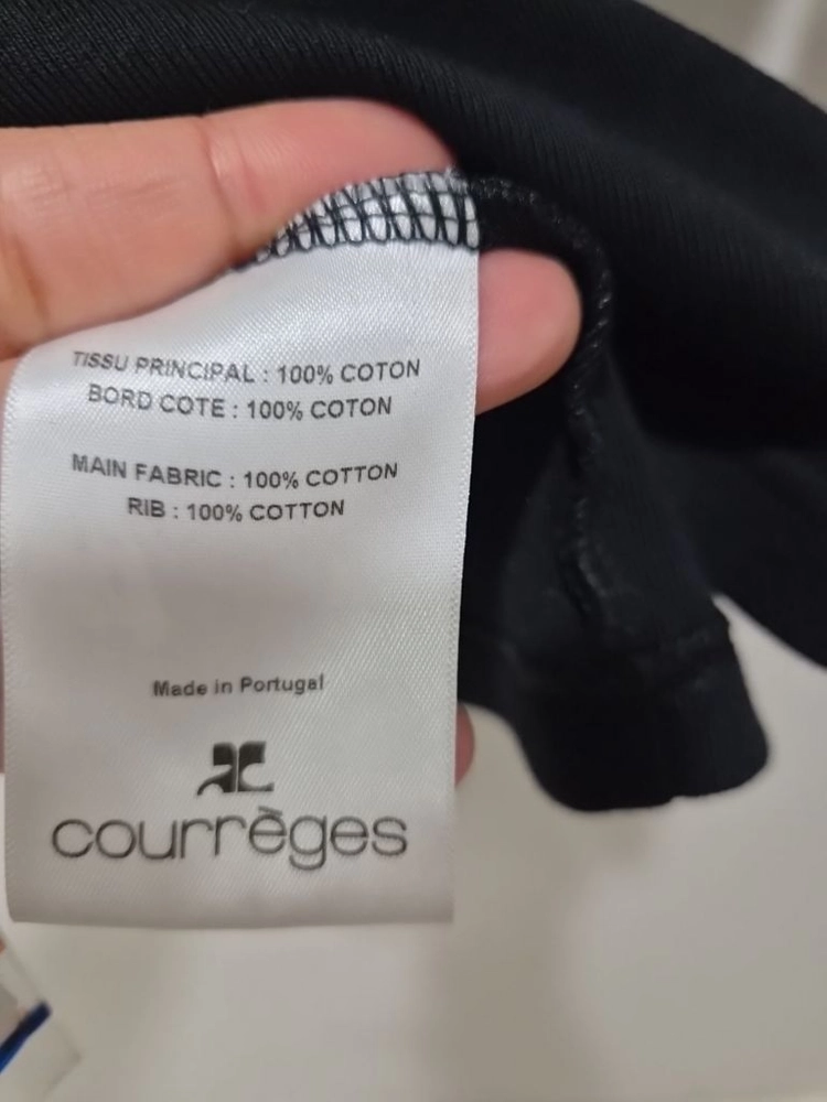 꾸레쥬COURRGES 정품 로고 배색 반팔 티셔츠 M 이미지