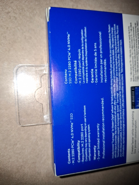 wd sn580 블루 미개봉 NVMe SSD 1TB 이미지