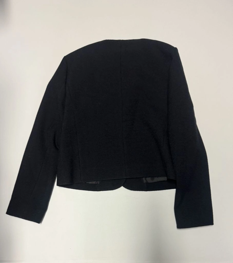 여성 미쏘 Mixxo 23년도 양모 혼방 크롭 트위드 자켓 M 블랙 이미지