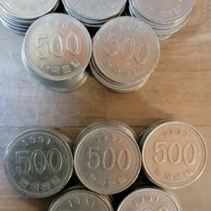 500원 동전 1990년(50개)1991 (50개 ) 총 100개 일괄 이미지