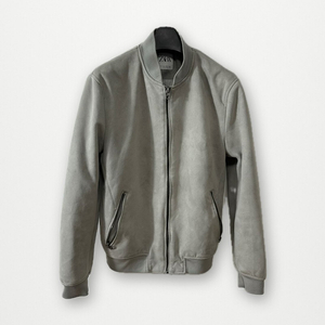 자라 ZARA 에코스웨이드 봄버자켓 블루종 집업 점퍼 지퍼포켓 그레이 L 이미지