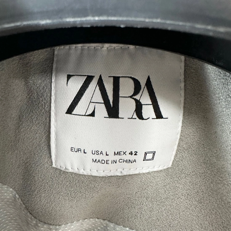 자라 ZARA 에코스웨이드 봄버자켓 블루종 집업 점퍼 지퍼포켓 그레이 L 이미지