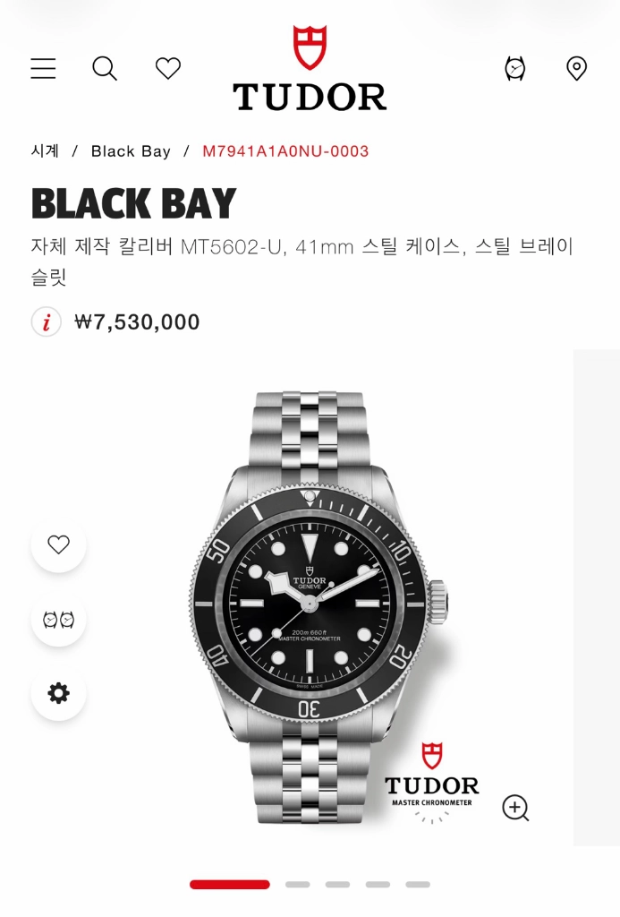튜더 BLACK BAY 블랙베이 모노크롬 41mm 이미지