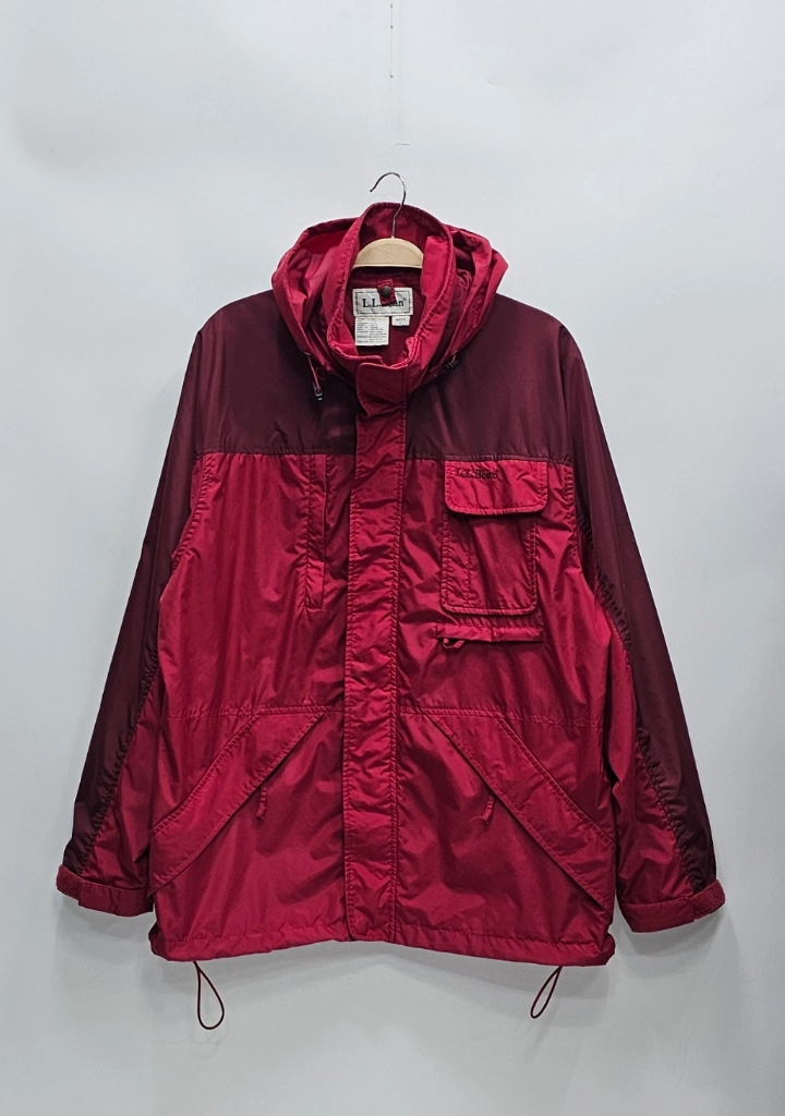 엘엘빈(L.L.Bean) 아카이브 빈티지 투톤 후드 바람막이 자켓 / 남 L (추천 105~110) 레드 버건디 이미지