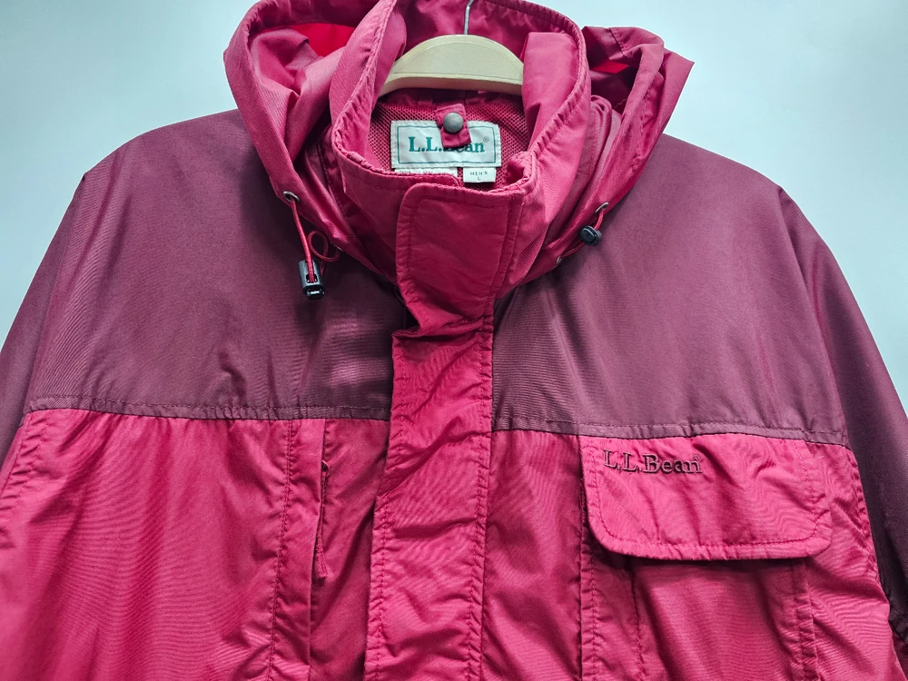 엘엘빈(L.L.Bean) 아카이브 빈티지 투톤 후드 바람막이 자켓 / 남 L (추천 105~110) 레드 버건디 이미지