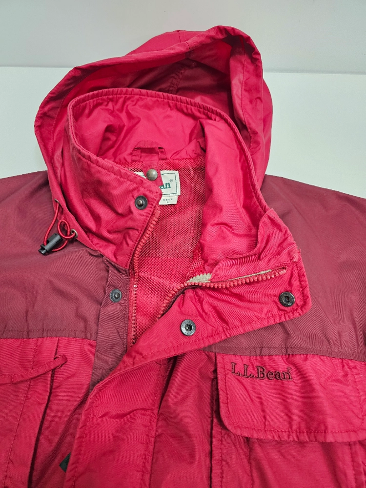 엘엘빈(L.L.Bean) 아카이브 빈티지 투톤 후드 바람막이 자켓 / 남 L (추천 105~110) 레드 버건디 이미지