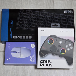 한성 GK893b 무접점 키보드, GP5 게임 패드, A102 마우스 이미지