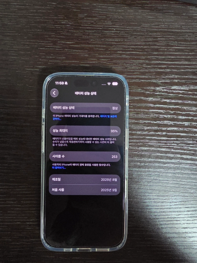 아이폰 17 세이지 256GB 베터리 성능 95 이미지