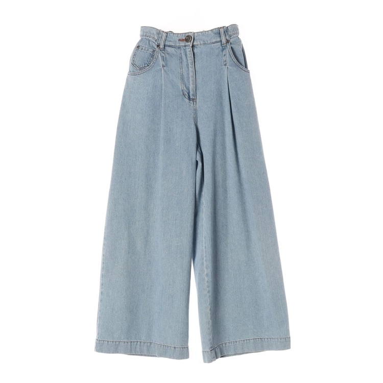 마인 MINE 23SS 밴딩 와이드핏 연청 데님 팬츠 이미지