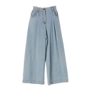 마인 MINE 23SS 밴딩 와이드핏 연청 데님 팬츠 이미지
