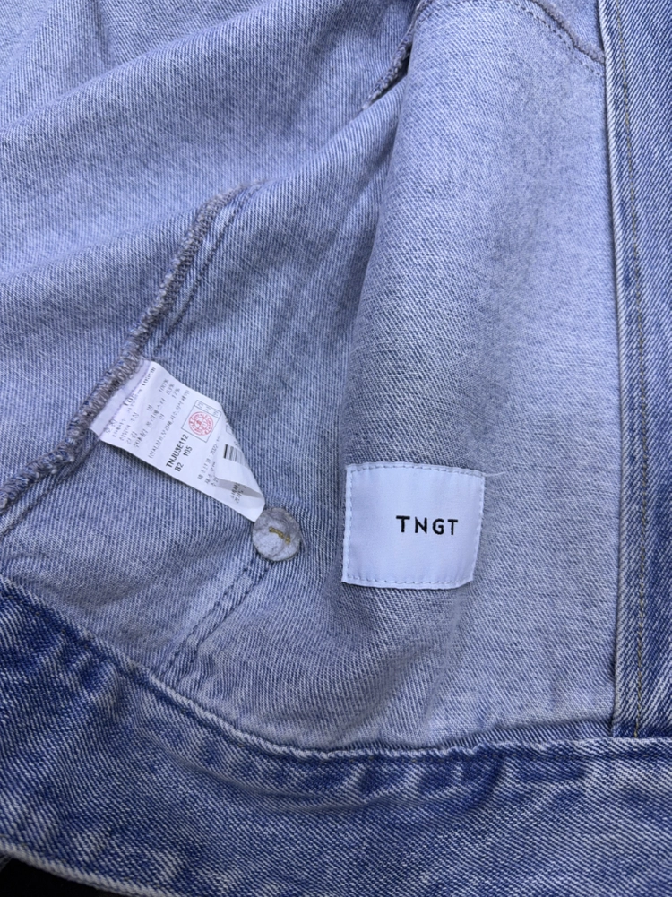 TNGT 티앤지티 세미 오버핏 크롭 데님 트러커 청자켓 라이트 인디고 105 이미지
