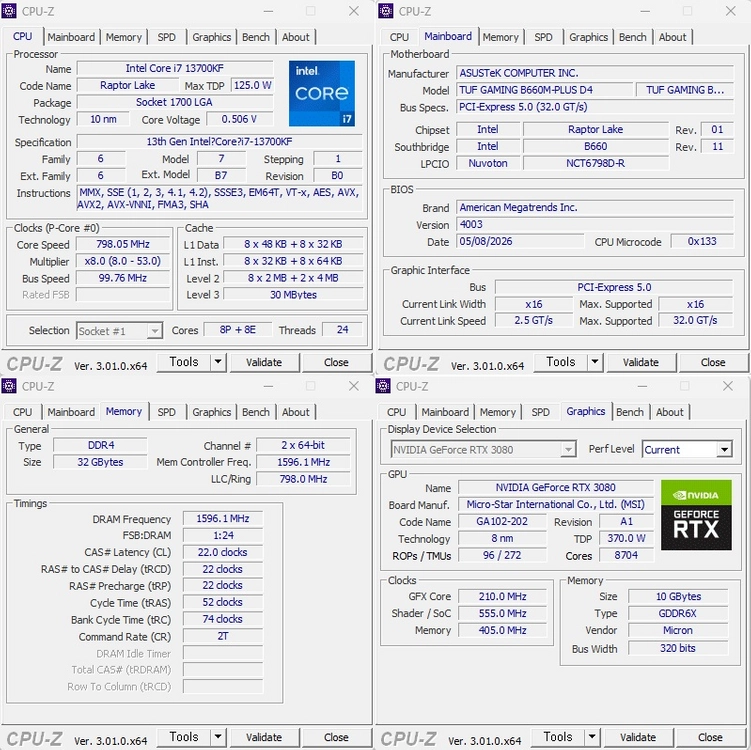 (인텔i7 13700KF/RTX3080/램 32G/m.2 500G)게이밍/작업 멀티 고사양 컴퓨터본체 이미지