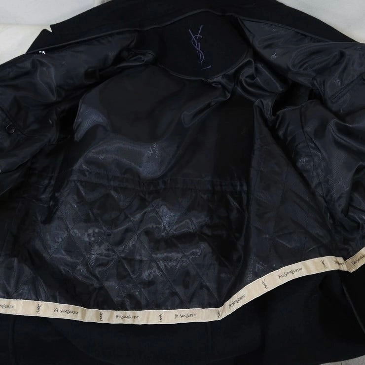 105 YSL 입생로랑 발마칸 싱글 코트 레귤러핏 블랙 이미지