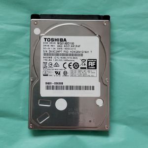 노트북하드 도시바 HDD 1TB 2.5인치 896시간 이미지