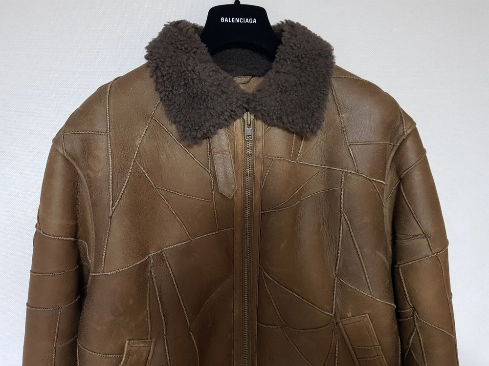 슈프림 패치워크 셰어링 B-3 레더 무스탕 자켓 18FW 이미지