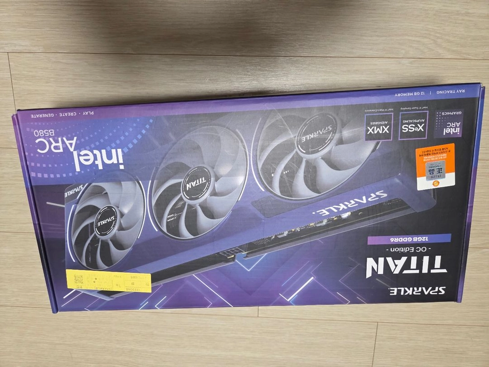 sparkle titan arc b580 그래픽카드 이미지