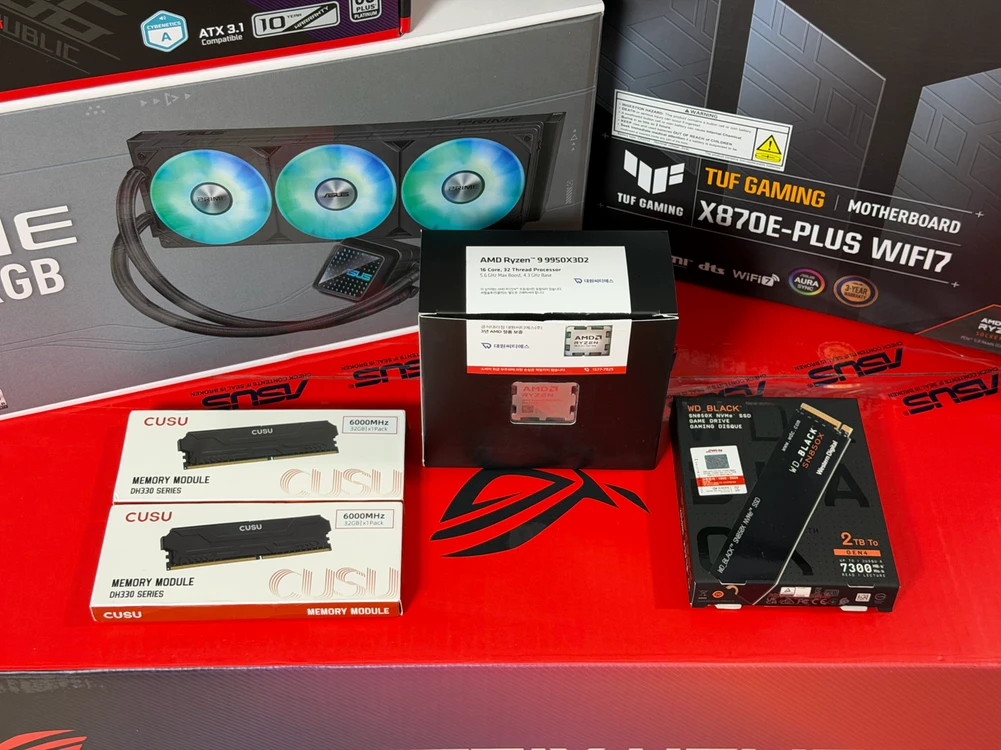 9950X3D2 듀얼 X870E 64GB 2TB 초고사양 반본체 이미지