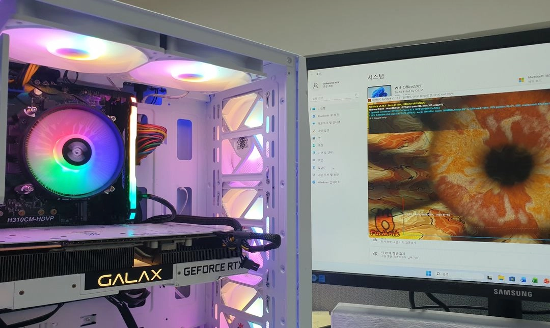 겔럭시 RTX 2070 슈퍼 8G 그래픽 카드 화이트 겔럭시 이미지