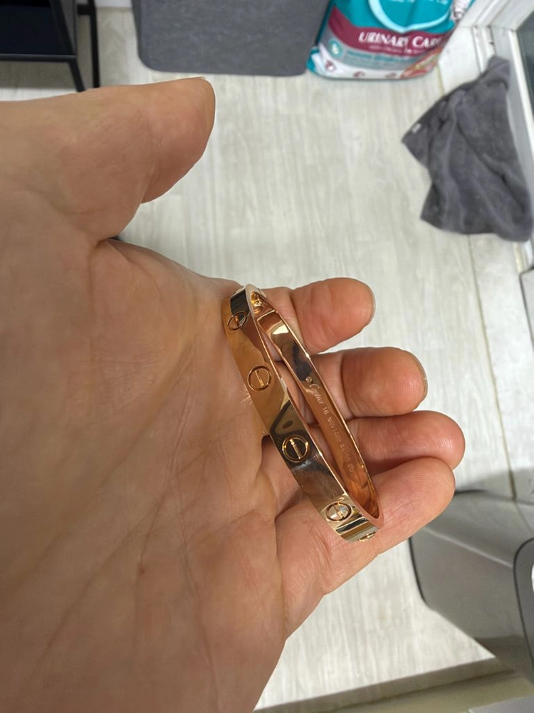 까르띠에 러브팔찌 6mm 18k로즈 골드 제작 16호 이미지