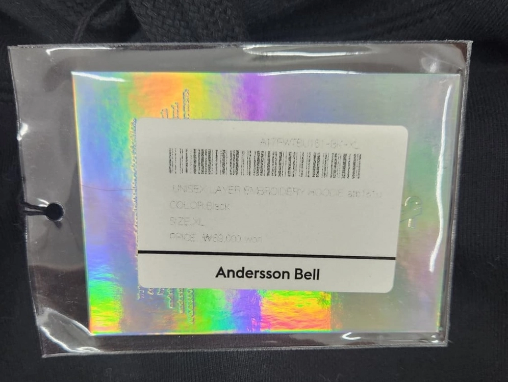(새상품) ANDERSSON BELL 후드티 블랙 XL 이미지