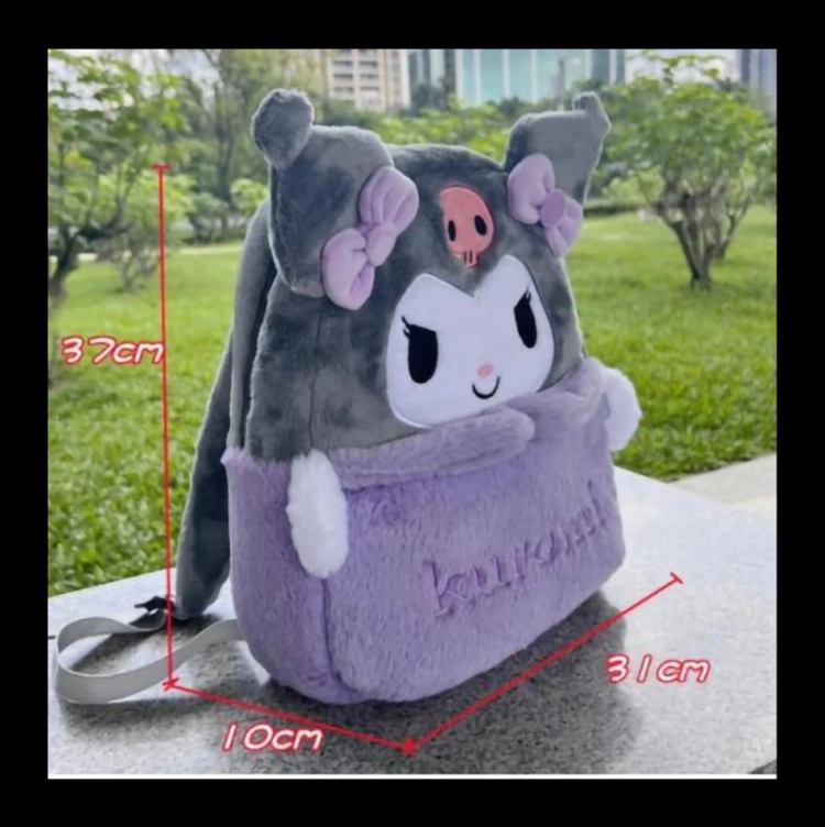 새상품) 산리오 캐릭터 굿즈, 쿠로미 가방, 백팩 이미지