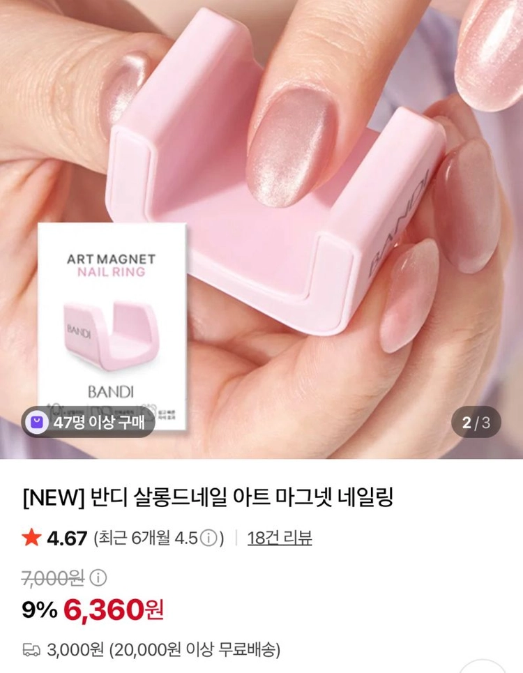 반디 자석 네일/ 반디 살롱 드 네일 2개 + 자석 마그넷 5종 (트와일라잇 마그넷, 피치 블러쉬 마그넷 색상) 이미지