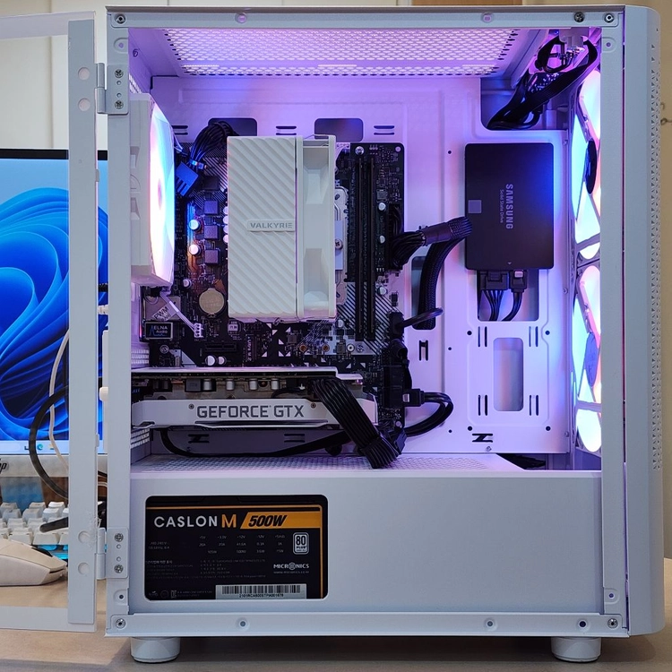 (S급)화이트 라이젠7-2700X(8코어16쓰레드)+GTX1660 컴퓨터 본체 이미지