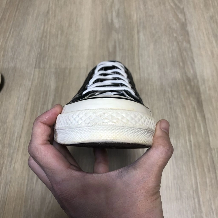 (260) 컨버스 CONVERSE 척70 로우 리얼 레더 아카이브 프린트 블랙 척테일러 이미지