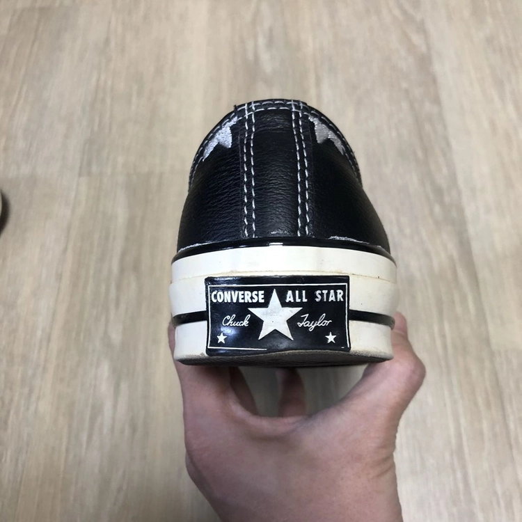 (260) 컨버스 CONVERSE 척70 로우 리얼 레더 아카이브 프린트 블랙 척테일러 이미지