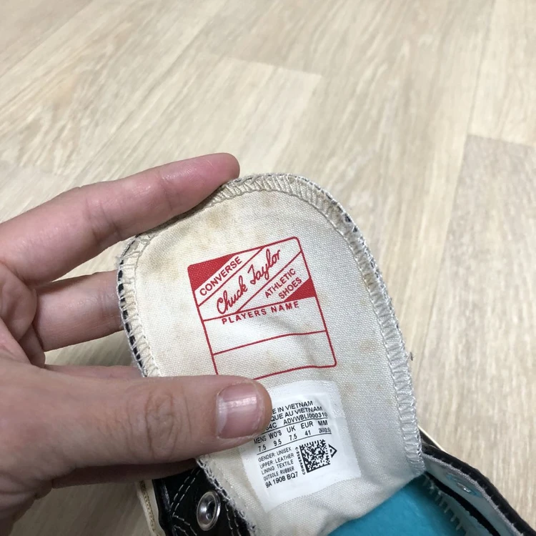 (260) 컨버스 CONVERSE 척70 로우 리얼 레더 아카이브 프린트 블랙 척테일러 이미지