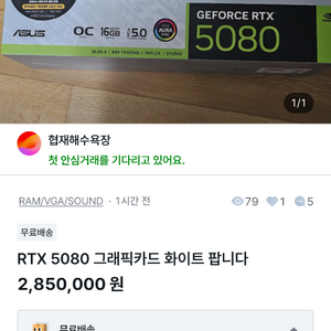 [사기]협재해수욕장 RTX 5080 아스트랄 화이트 이미지