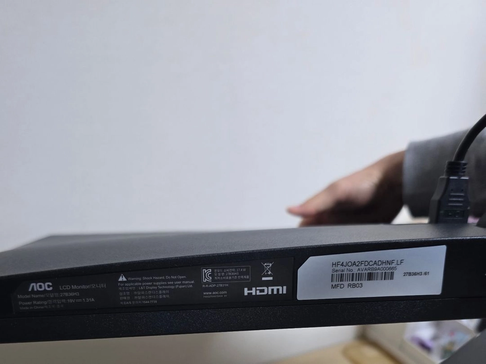 PC 컴퓨터27인치 LCD모니터 AOC 알파스캔 이미지