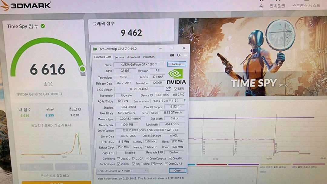 기가바이트 GTX 1080TiI 11G 그래픽카드 판매합니다 이미지