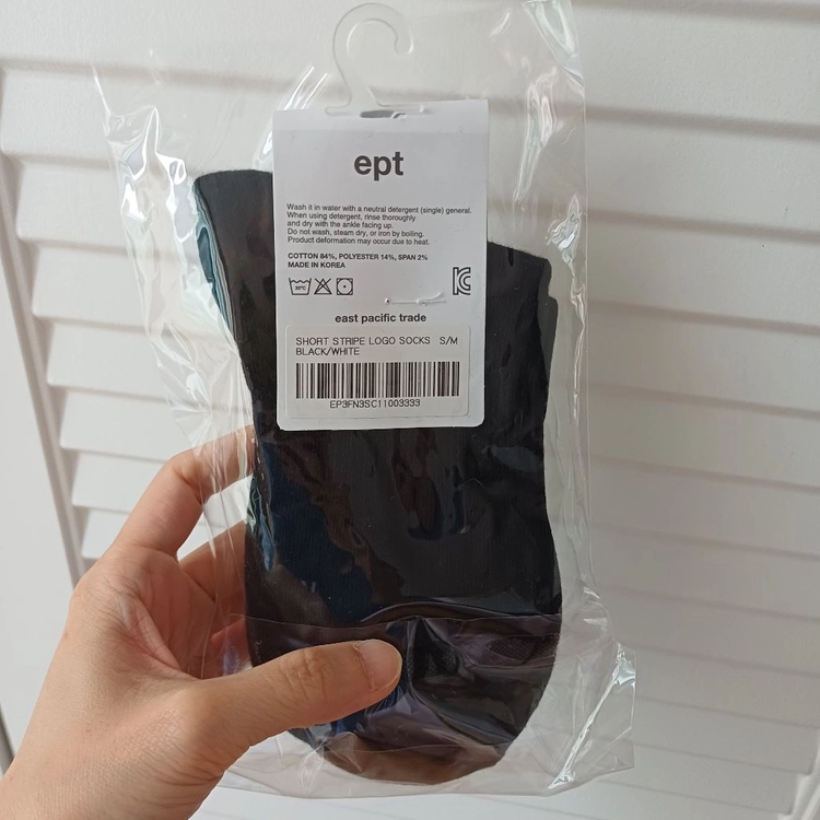 Ept 이피티 양말 SHORT STRIPE LOGO SOCKS (BLACK) 이미지